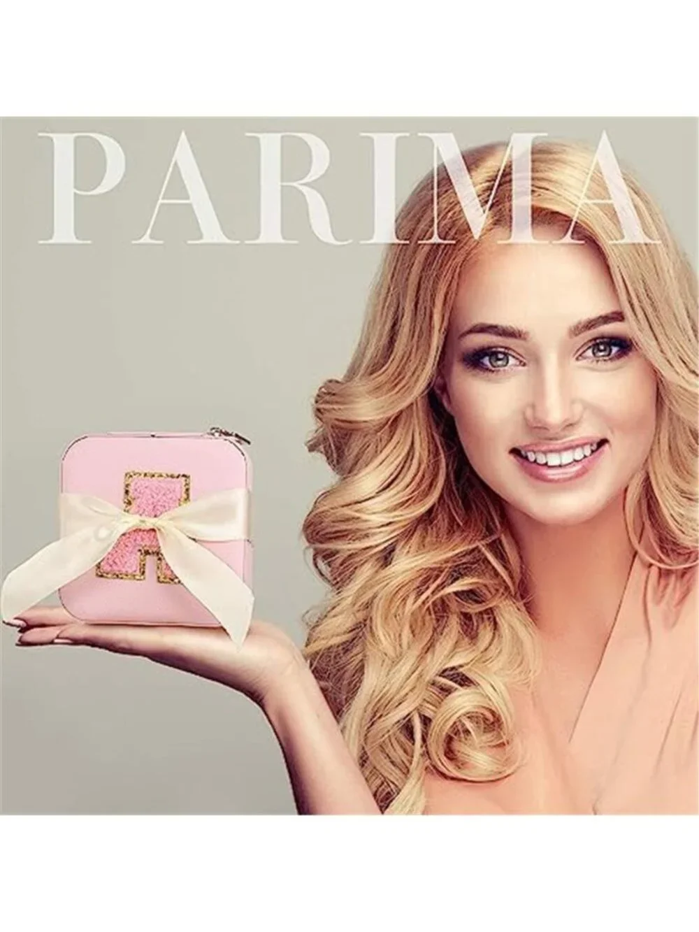 Personalized Travel Jewelry Case Leather Organizer Box Mirror Monogram Pink